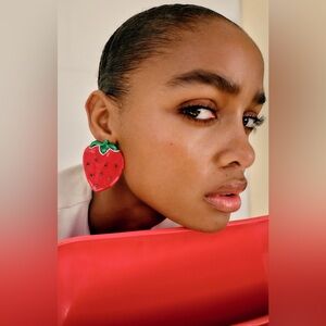 Zara Large Strawberry Earrings - NWT